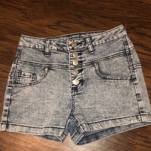 High Waisted 5 Button Jean Shorts